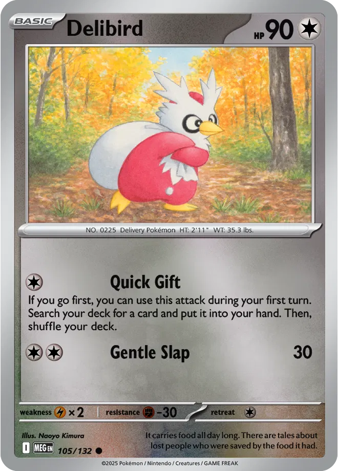 Delibird Mega Evolution Common • 105/132 Reverse Holofoil