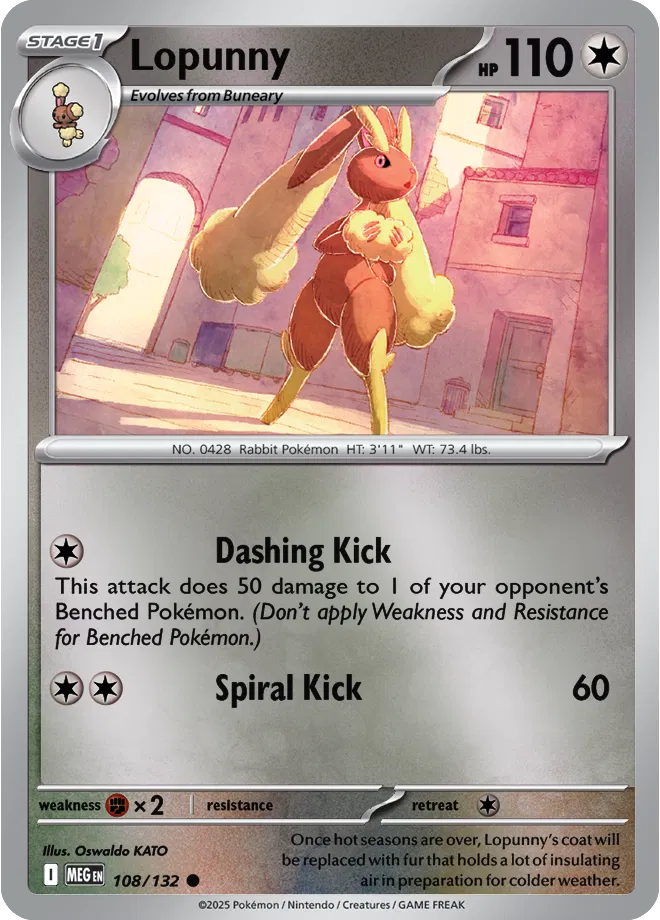 Lopunny Mega Evolution Common • 108/132 Reverse Holofoil