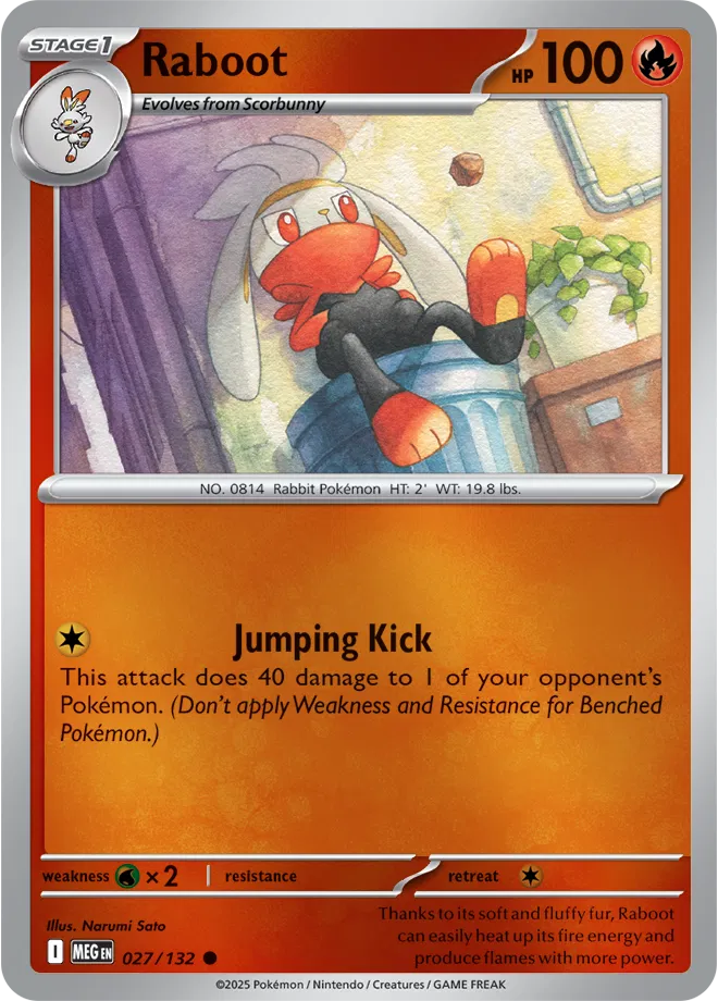 Raboot Mega Evolution Common • 027/132 Reverse Holofoil
