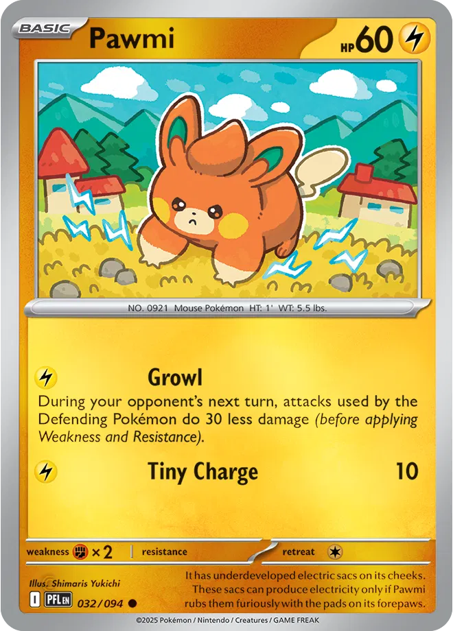 Pawmi Phantasmal Flames Common • 032/094 Reverse Holofoil