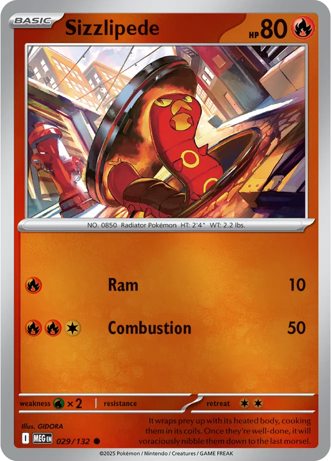 Sizzlipede Mega Evolution Common • 029/132 Reverse Holofoil