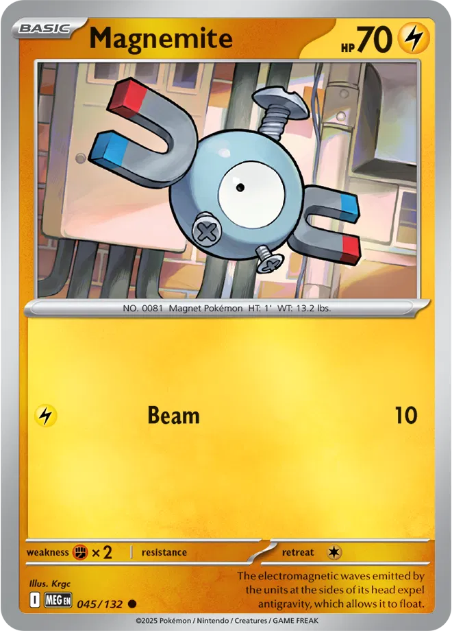Magnemite Mega Evolution Common • 045/132 Reverse Holofoil
