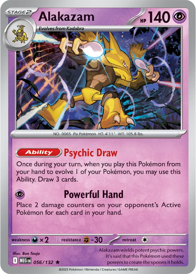 Alakazam Mega Evolution Rare • 056/132 Holofoil