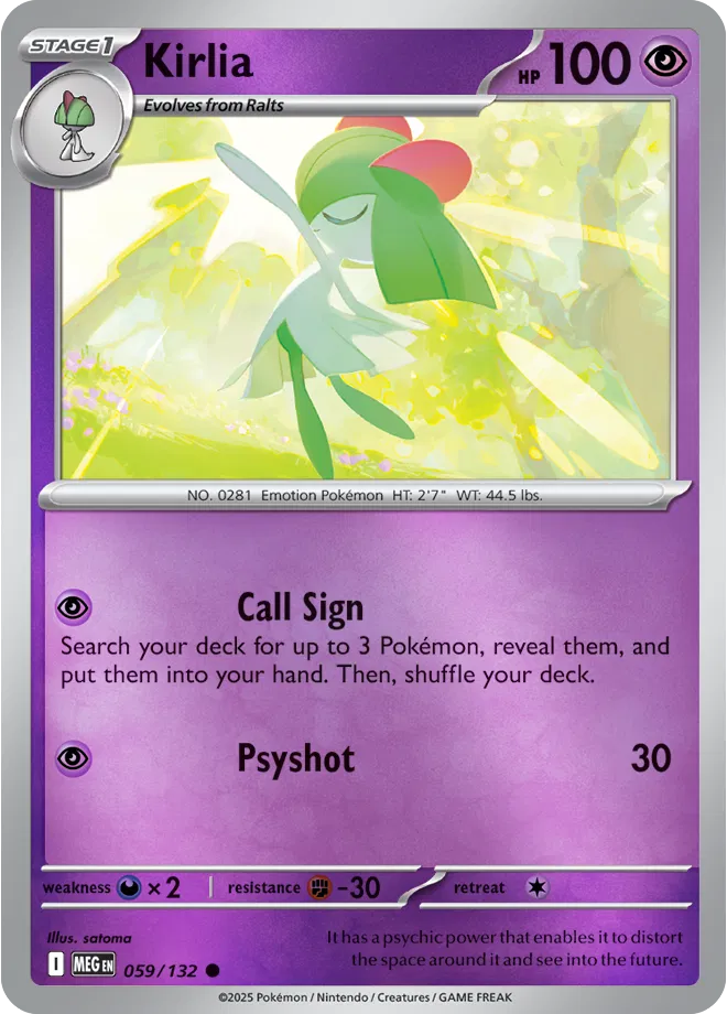 Kirlia Mega Evolution Common • 059/132 Reverse Holofoil