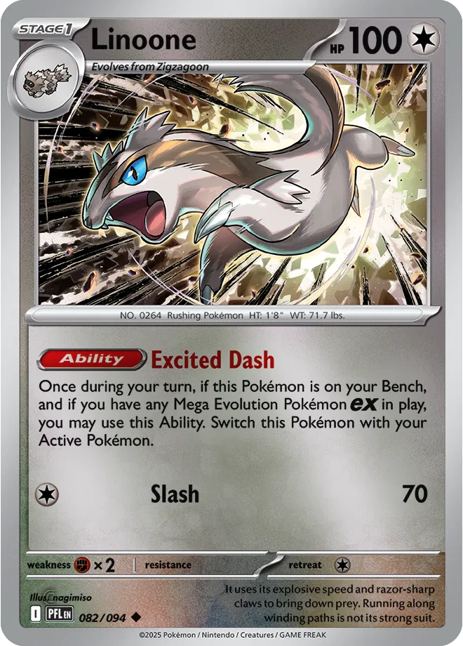 Linoone Phantasmal Flames Uncommon • 082/094 Reverse Holofoil