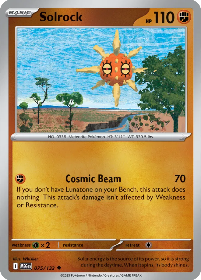 Solrock Mega Evolution Uncommon • 075/132 Reverse Holofoil