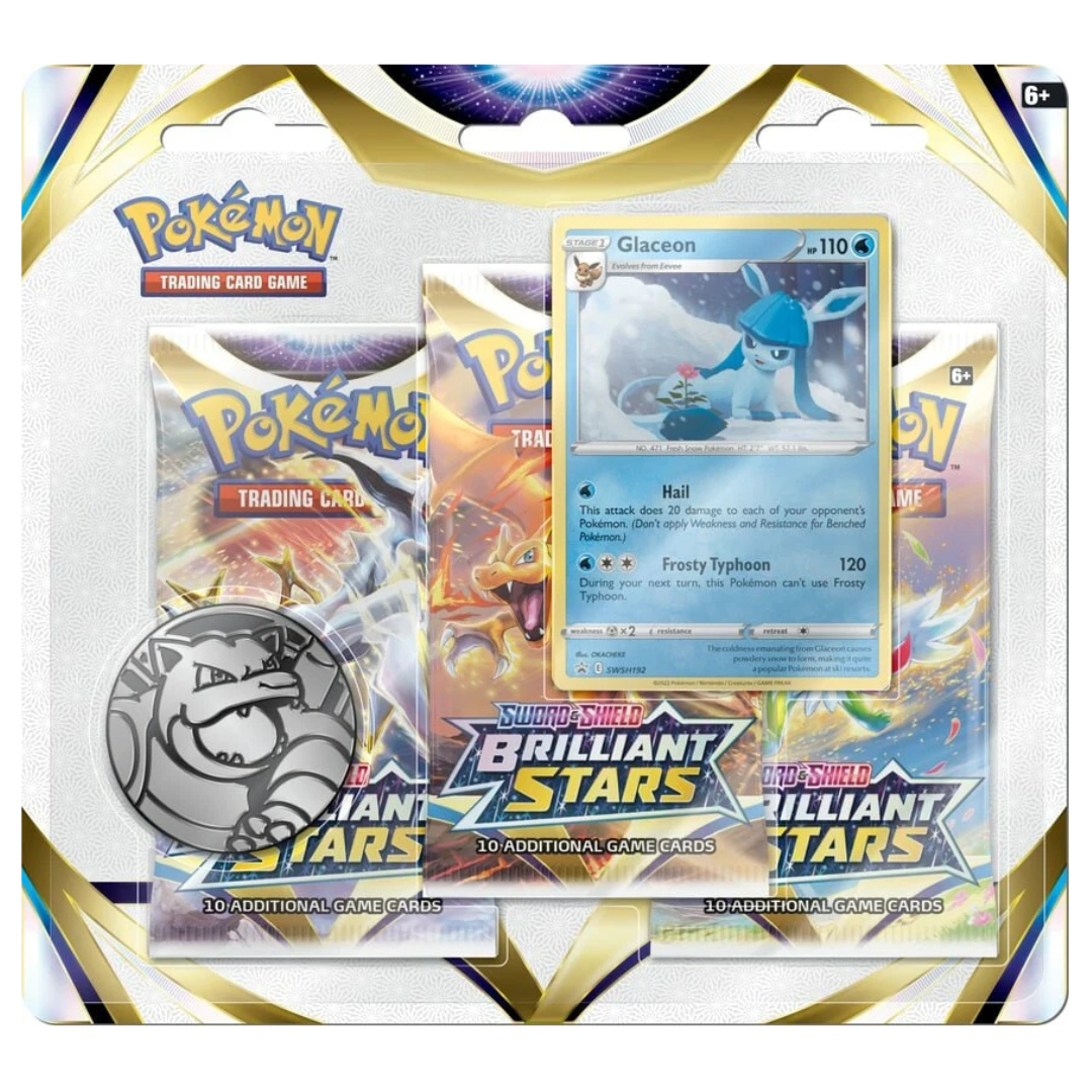 Brilliant Stars 3 Pack Blister (Glaceon Promo)