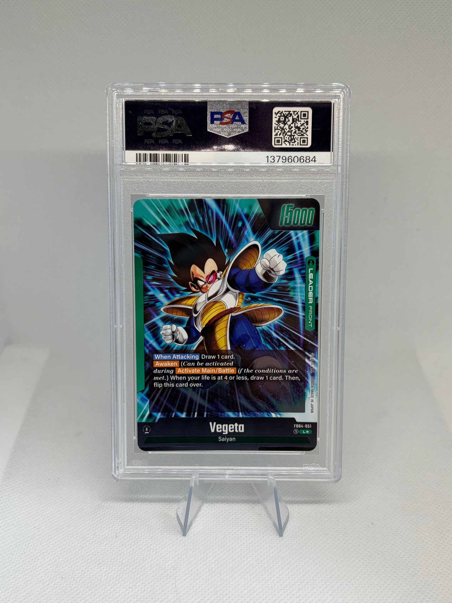 Vegeta - FB04-051 (Alternate Art) Ultra Limit Leader PSA 10