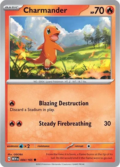 Charmander SV: 151 Common • 004/165 Reverse Holofoil