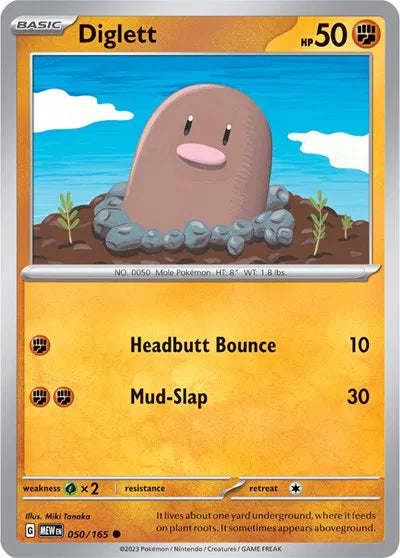 Diglett SV: 151 Common • 050/165 Reverse Holofoil