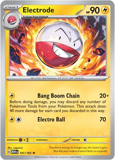 Electrode SV: 151 Rare • 101/165 Reverse Holofoil