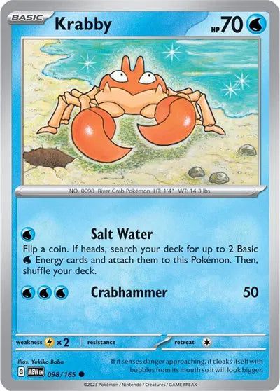 Krabby SV: 151 Common • 098/165 Reverse Holofoil
