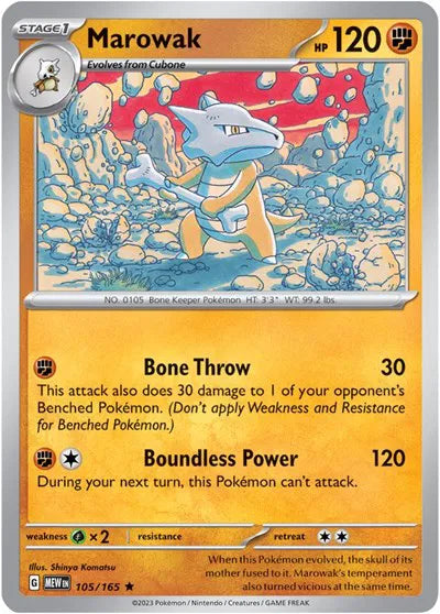 Marowak SV: 151 Rare • 105/165 Holofoil