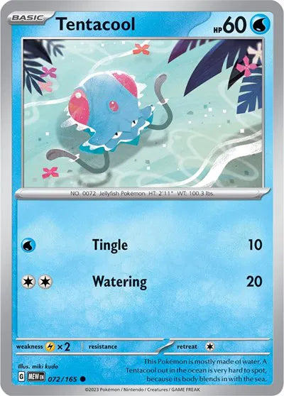 Tentacool SV: 151 Common • 072/165 Reverse Holofoil