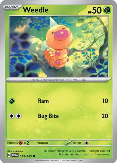 Weedle SV: 151 Common • 013/165 Reverse Holofoil