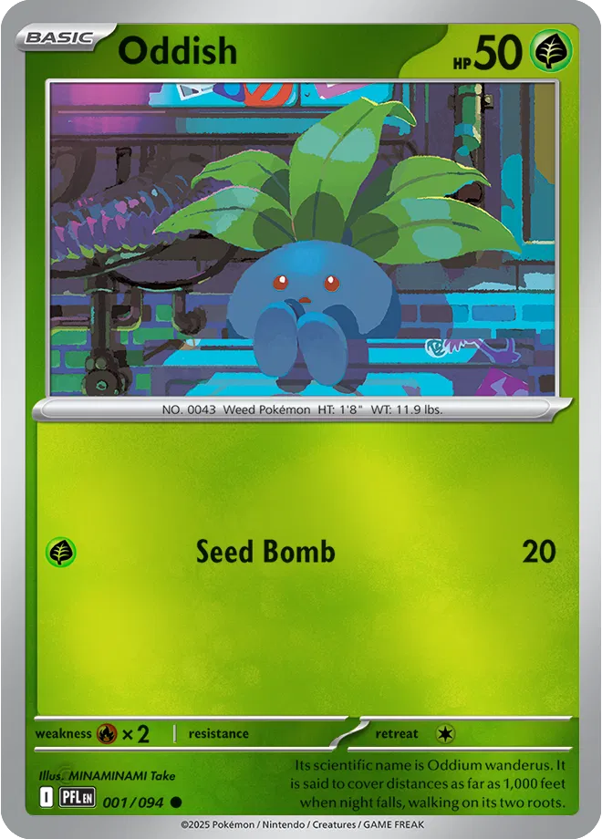 Oddish Phantasmal Flames Common • 001/094 Reverse Holofoil