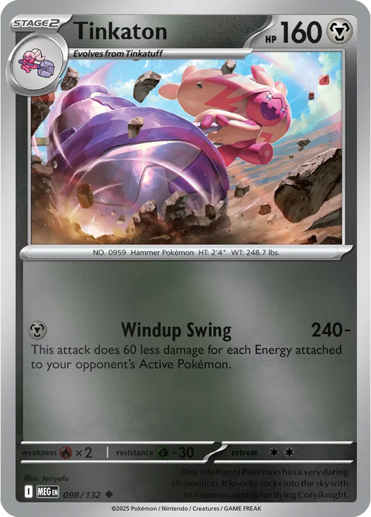 Tinkaton Mega Evolution Uncommon • 098/132 Reverse Holofoil