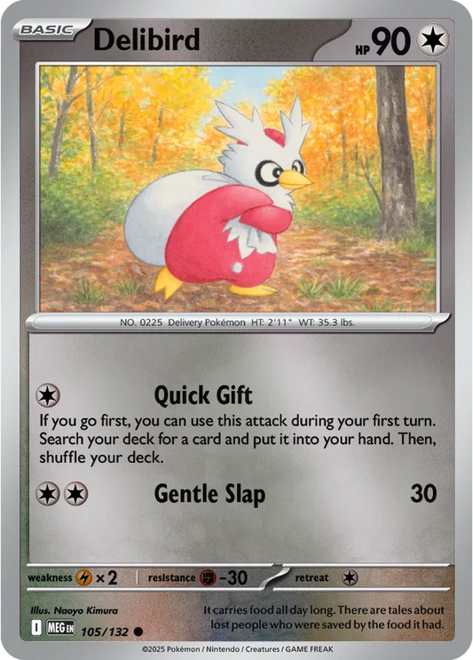 Delibird Mega Evolution Common • 105/132 Reverse Holofoil