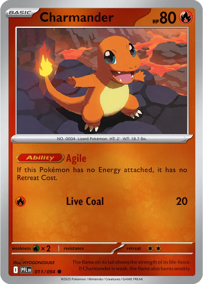 Charmander Phantasmal Flames Common • 011/094 Reverse Holofoil