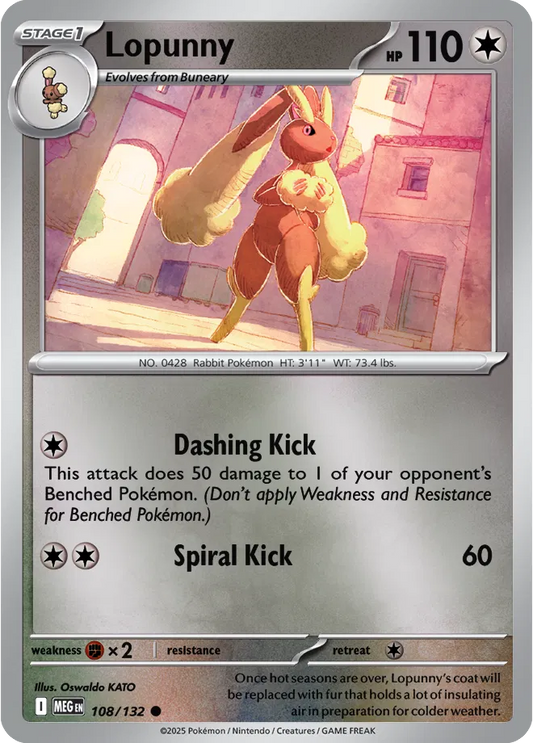Lopunny Mega Evolution Common • 108/132 Reverse Holofoil