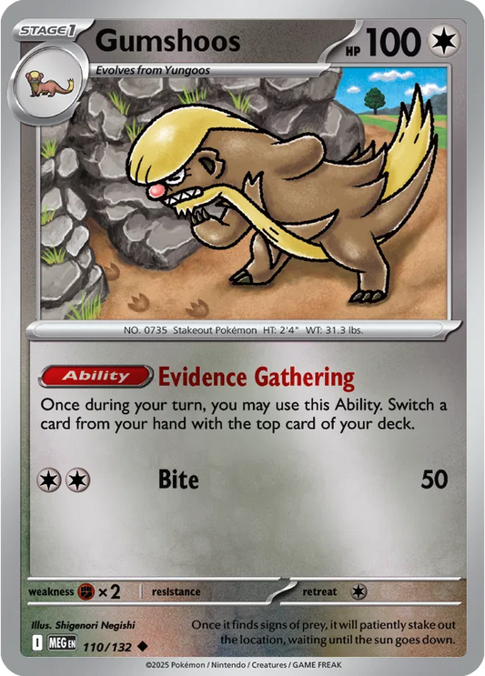 Gumshoos Mega Evolution Uncommon • 110/132 Reverse Holofoil