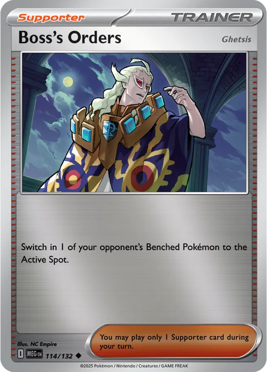 Boss's Orders [Ghetsis] Mega Evolution Uncommon • 114/132 Reverse Holofoil