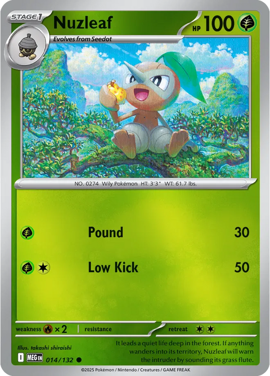 Nuzleaf Mega Evolution Common • 014/132 Reverse Holofoil