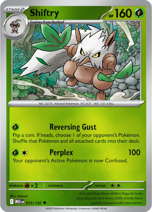 Shiftry Mega Evolution Uncommon • 015/132 Reverse Holofoil
