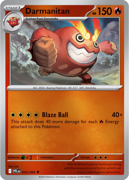 Darmanitan Phantasmal Flames Uncommon • 016/094 Reverse Holofoil