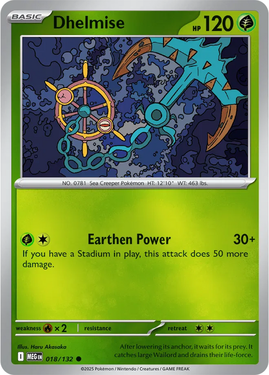 Dhelmise Mega Evolution Uncommon • 018/132 Reverse Holofoil