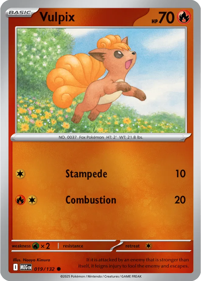 Vulpix Mega Evolution Common • 019/132 Reverse Holofoil
