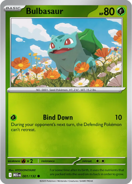 Bulbasaur Mega Evolution Common • 001/132 Reverse Holofoil