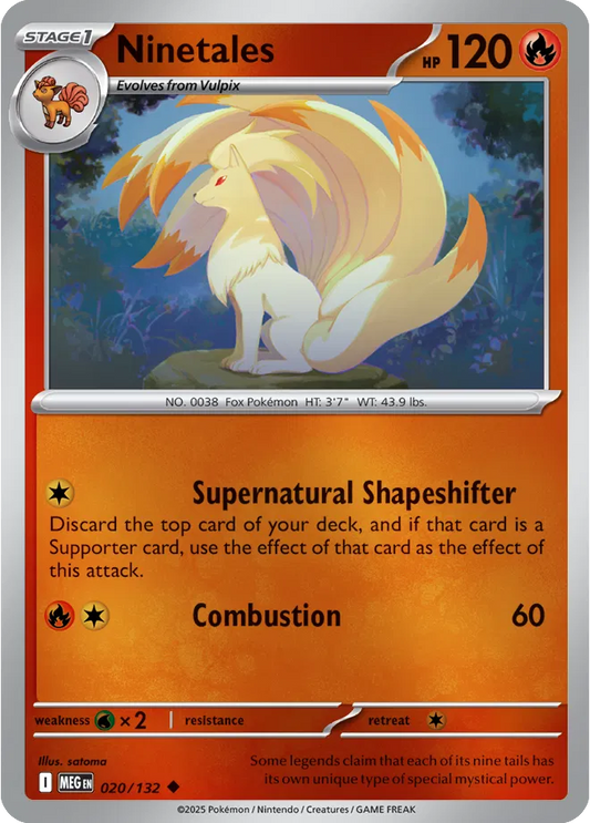 Ninetales Mega Evolution Uncommon • 020/132 Reverse Holofoil