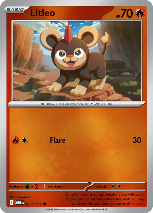 Litleo Mega Evolution Common • 023/132 Reverse Holofoil