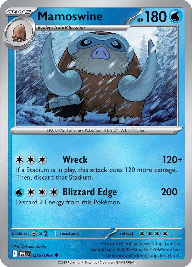 Mamoswine Phantasmal Flames Uncommon • 025/094 Reverse Holofoil