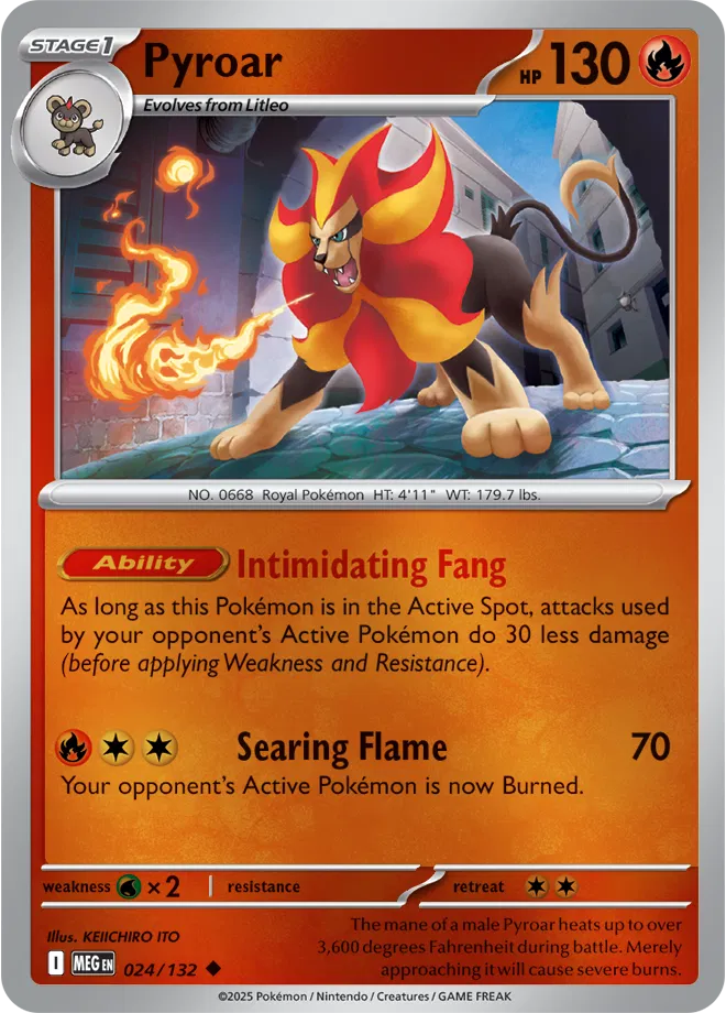Pyroar Mega Evolution Uncommon • 024/132 Reverse Holofoil