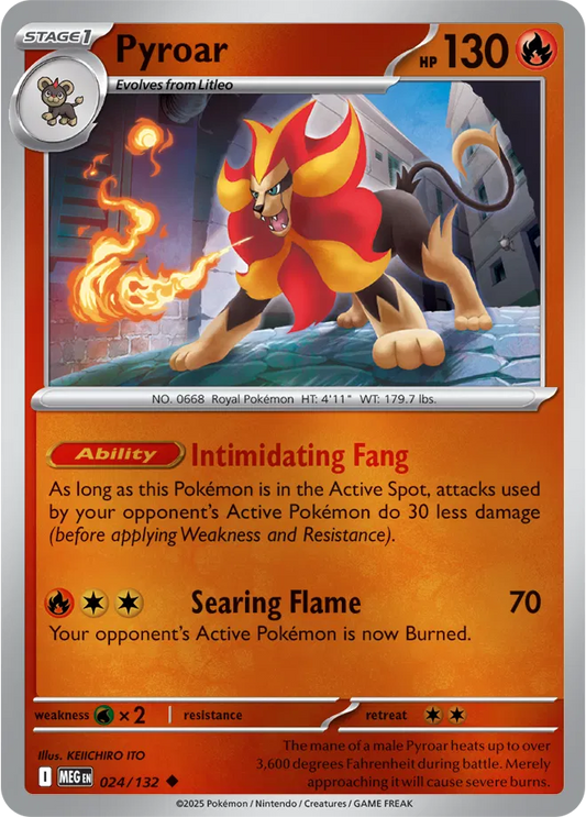 Pyroar Mega Evolution Uncommon • 024/132 Reverse Holofoil