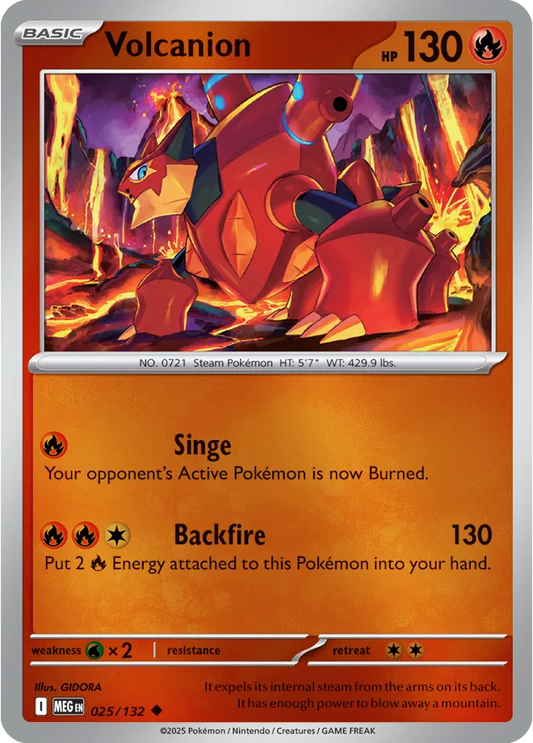 Volcanion Mega Evolution Uncommon • 025/132 Reverse Holofoil