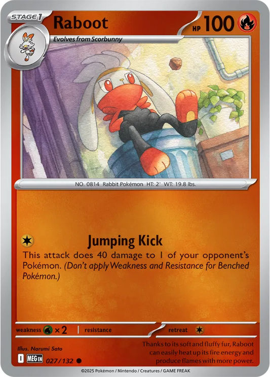 Raboot Mega Evolution Common • 027/132 Reverse Holofoil