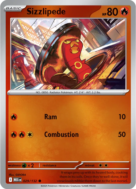 Sizzlipede Mega Evolution Common • 029/132 Reverse Holofoil