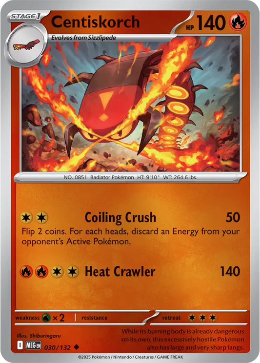 Centiskorch Mega Evolution Uncommon • 030/132 Reverse Holofoil