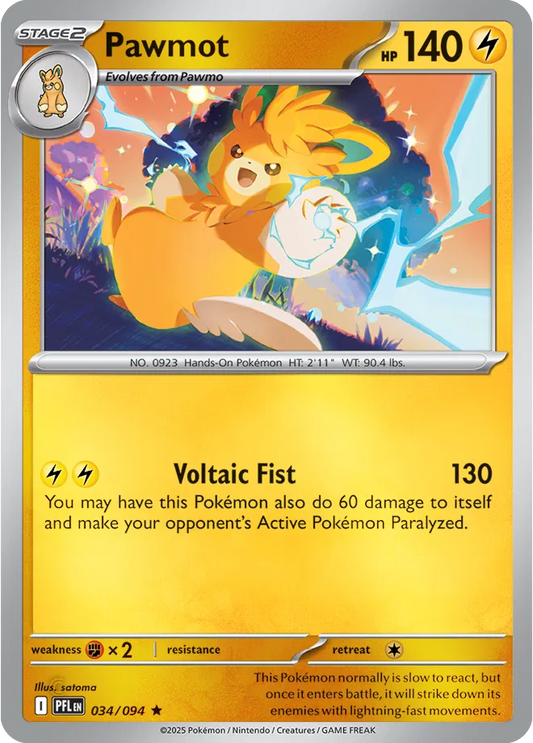 Pawmot Phantasmal Flames Rare • 034/094 Holofoil