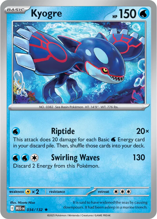 Kyogre Mega Evolution Rare • 034/132 Holofoil