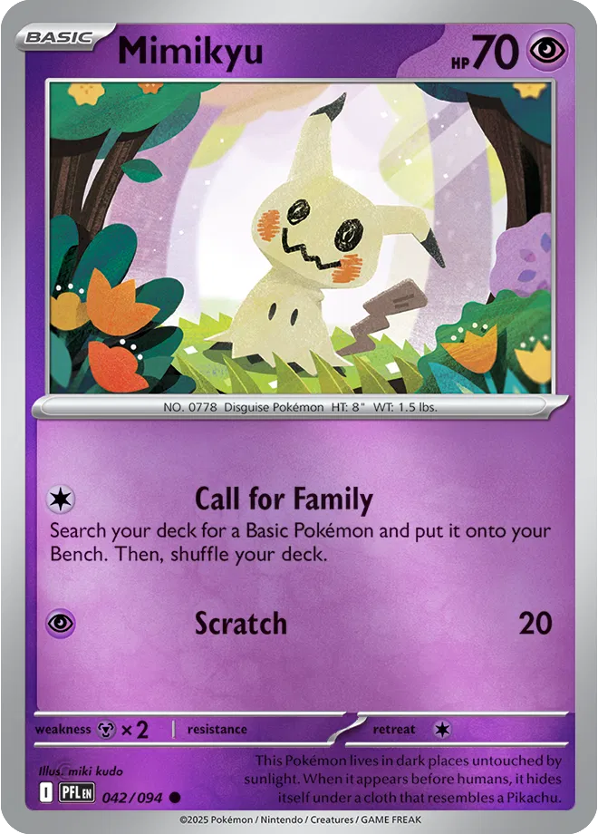 Mimikyu Phantasmal Flames Common • 042/094 Reverse Holofoil