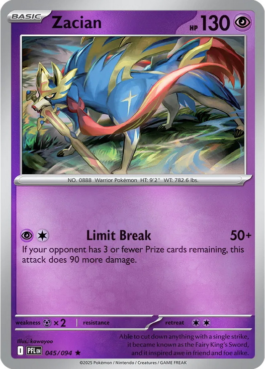 Zacian Phantasmal Flames Rare • 045/094 Holofoil