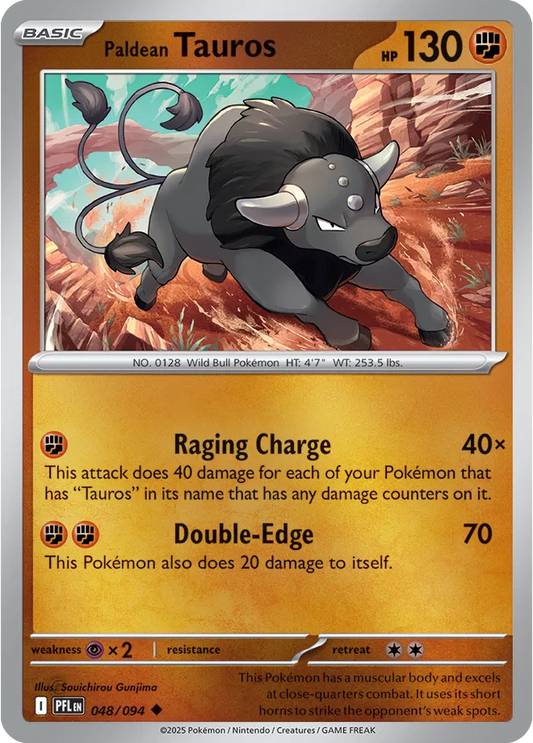 Paldean Tauros Phantasmal Flames Uncommon • 048/094 Reverse Holofoil