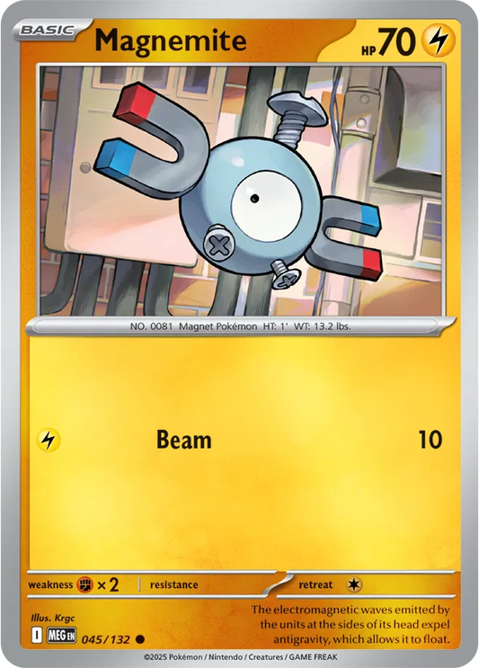 Magnemite Mega Evolution Common • 045/132 Reverse Holofoil