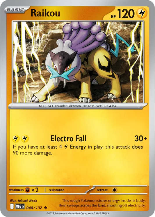 Raikou Mega Evolution Rare • 048/132 Reverse Holofoil