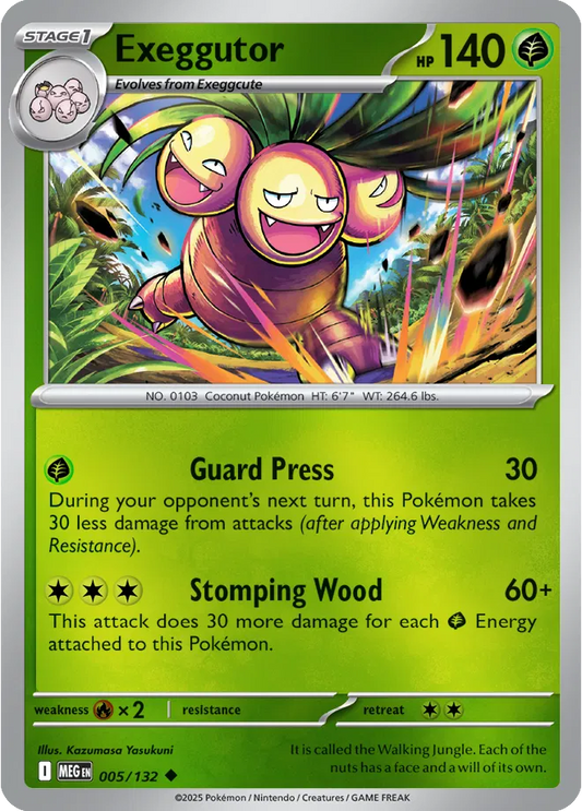 Exeggutor Mega Evolution Uncommon • 005/132 Reverse Holofoil