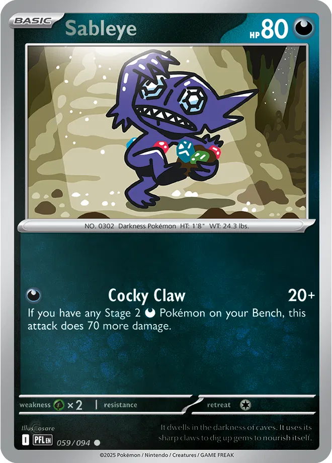 Sableye Phantasmal Flames Common • 059/094 Reverse Holofoil
